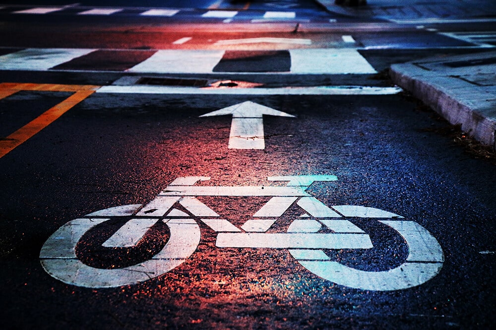Bike lane on road 