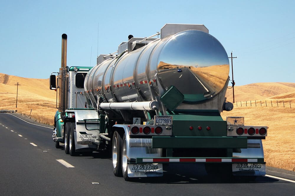 Truck driving away 