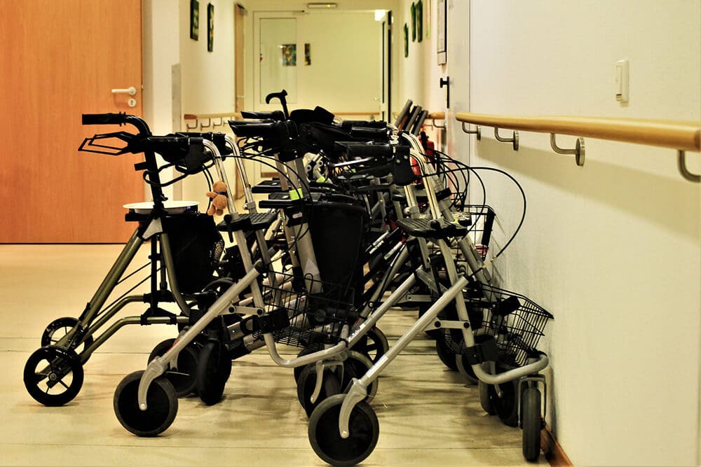 wheelchairs lined up