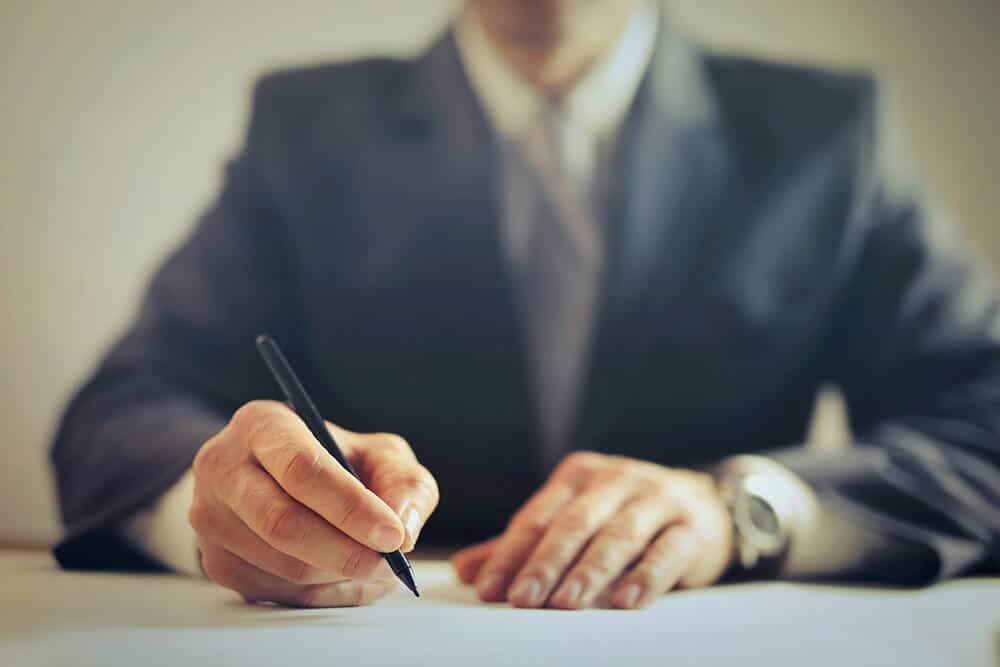 Person signing document
